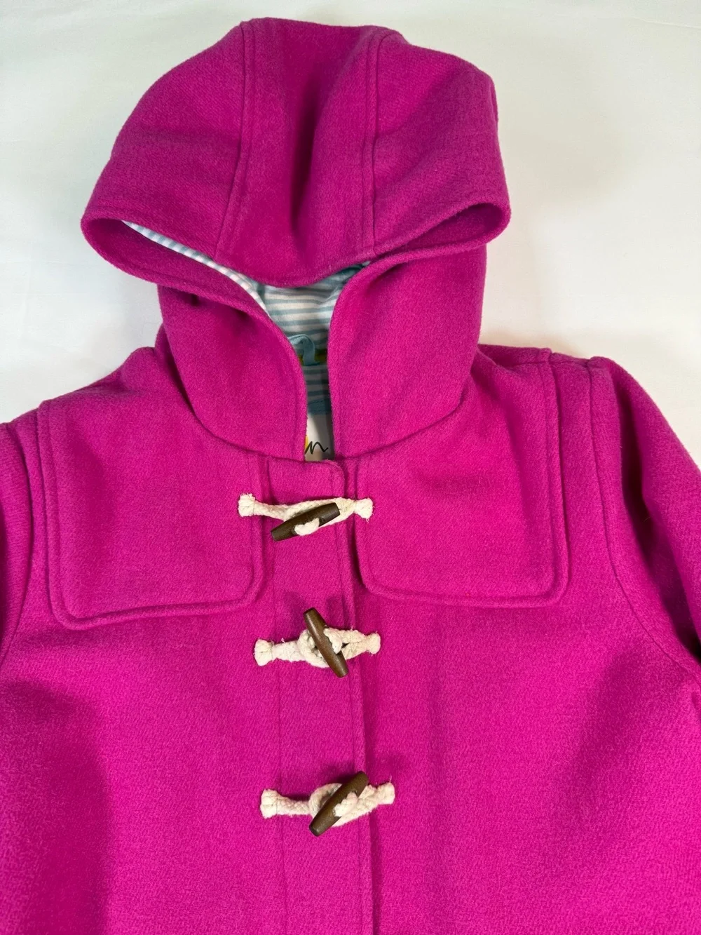 BODEN Girls Hooded Wool Blend Duffle Coat 11-12Y Toggle Jacket Preppy Luxury